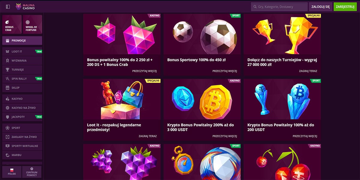 Malina-Casino-Bonuses