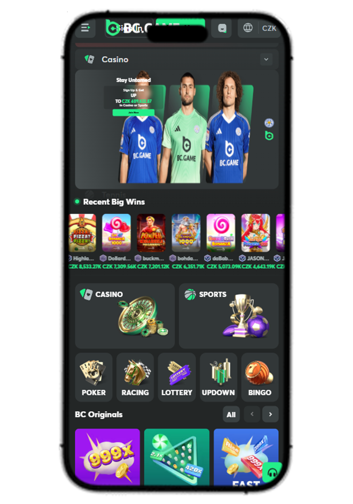 BC.Game Casino Mobile View