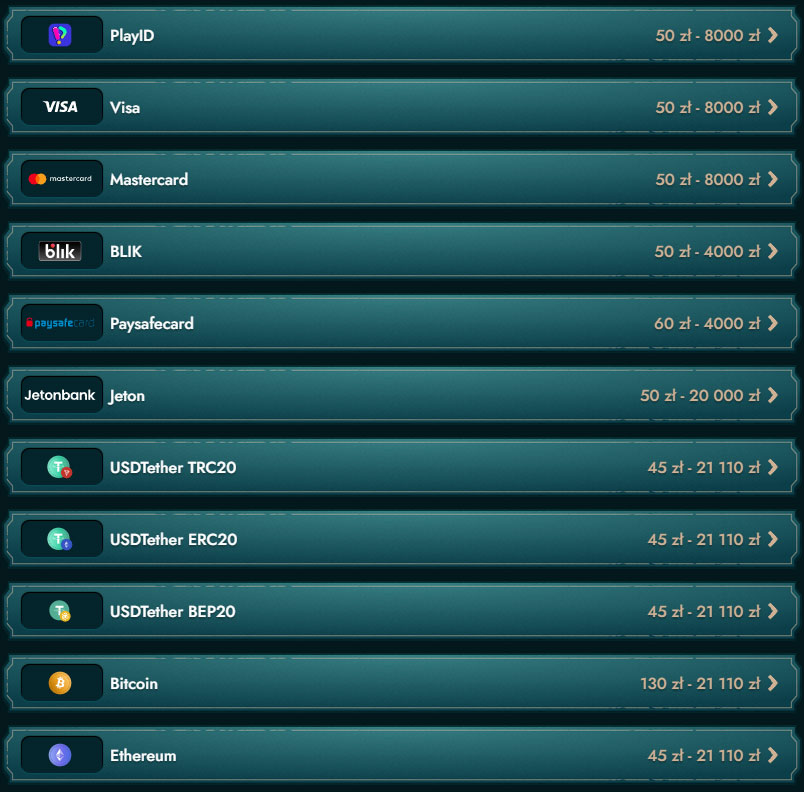 Płatności w MyEmpire Casino