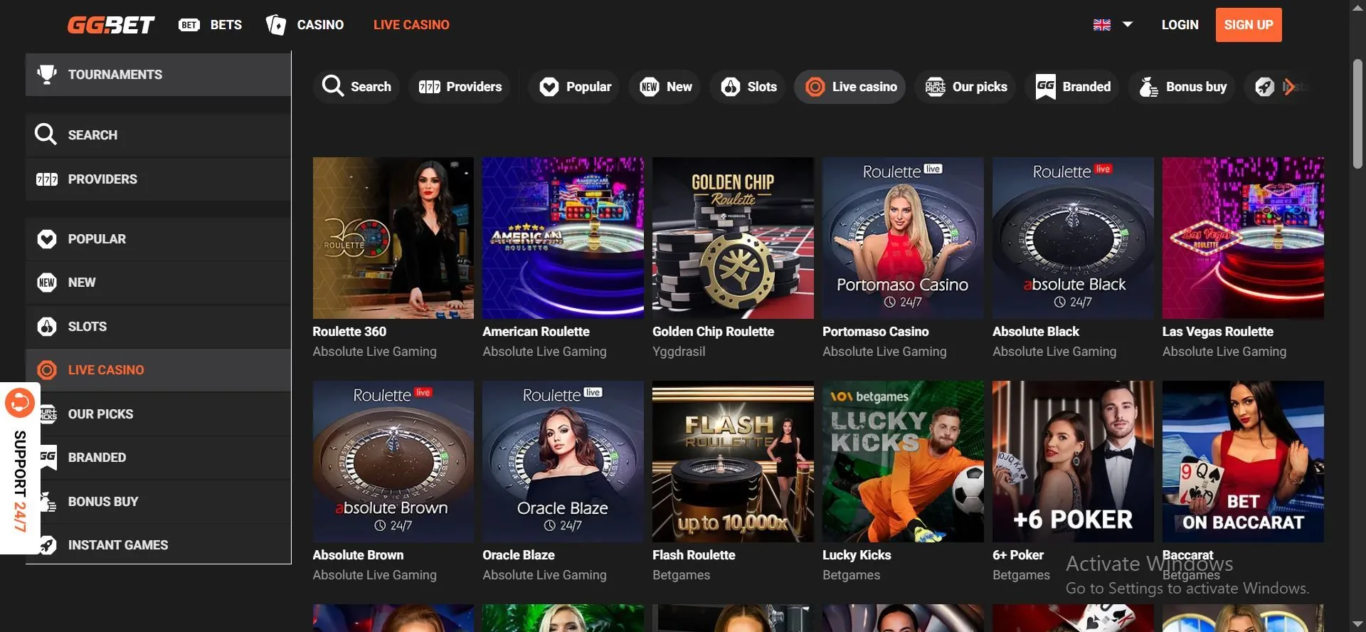 ggbet casino live games