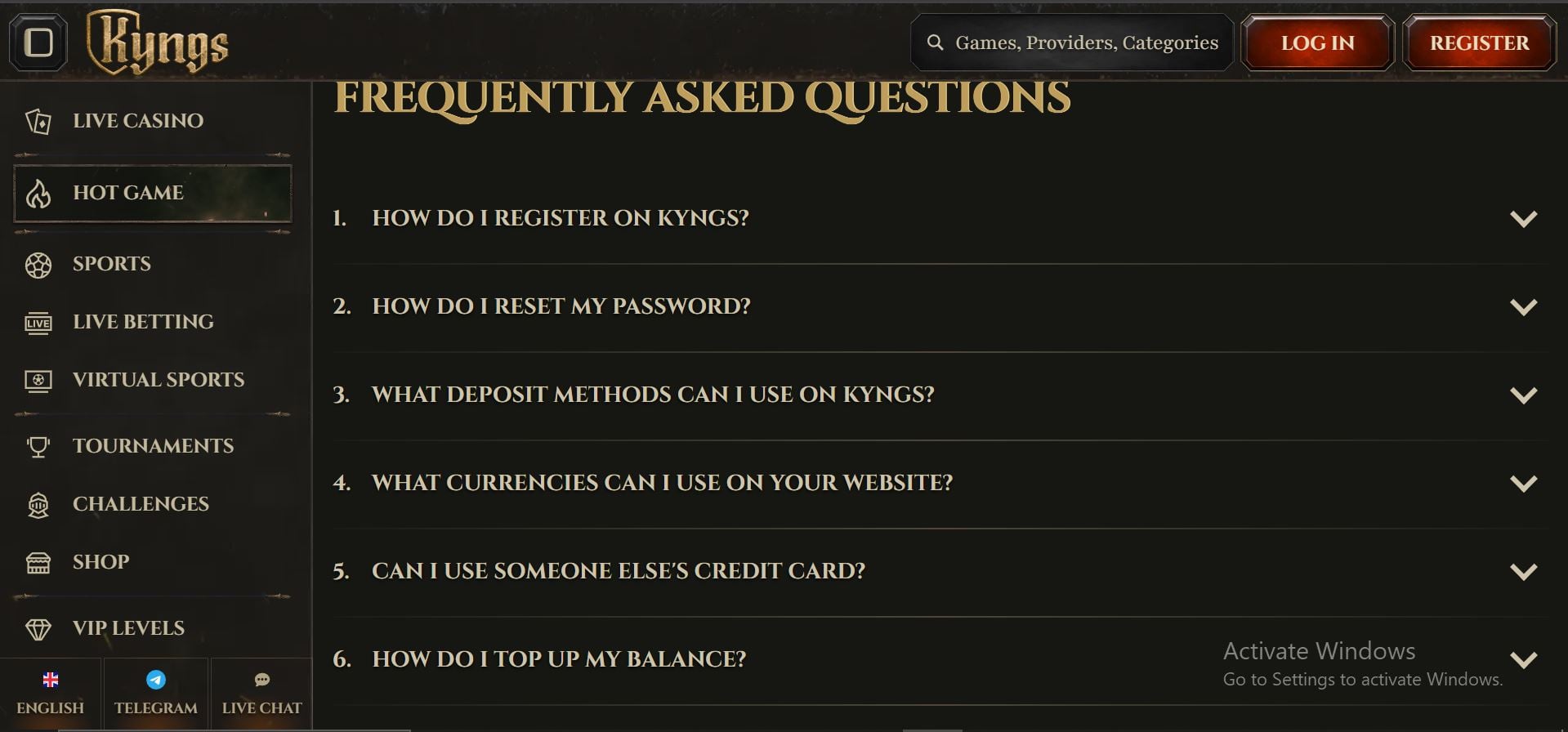 kyngs casino help centre