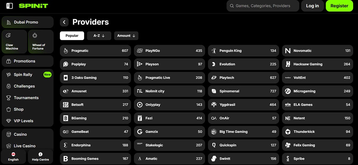 SpinIt-Casino-Providers