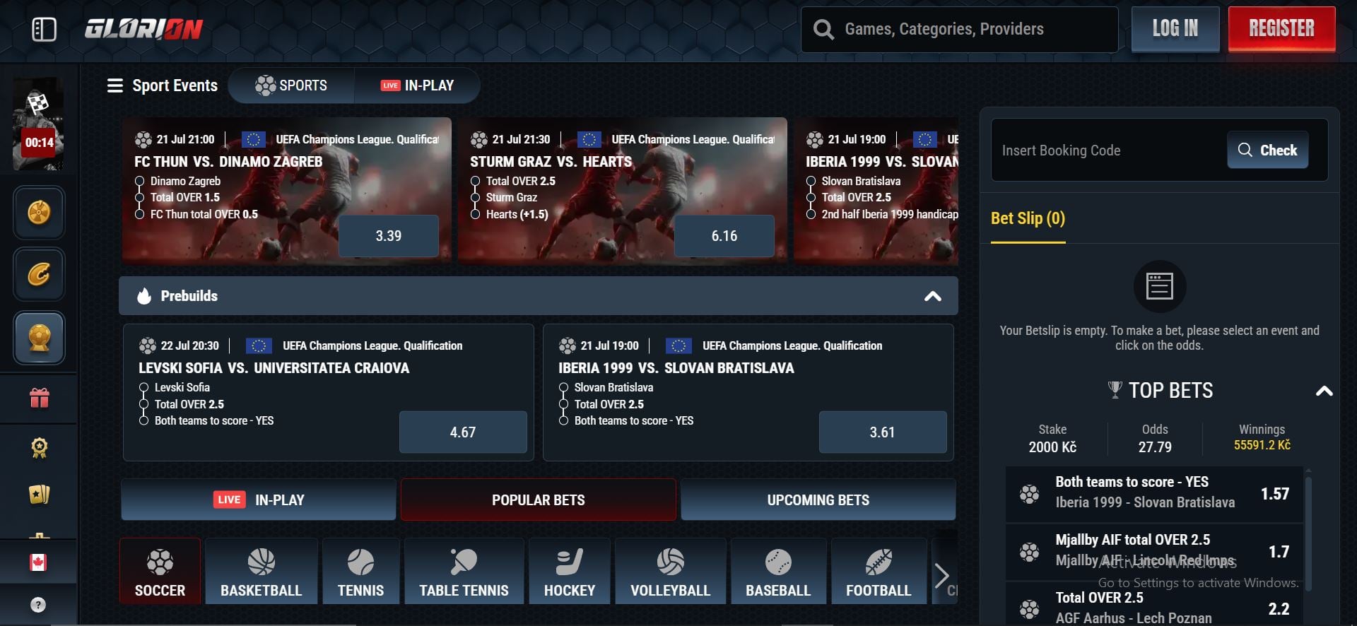 glorion casino sports betting