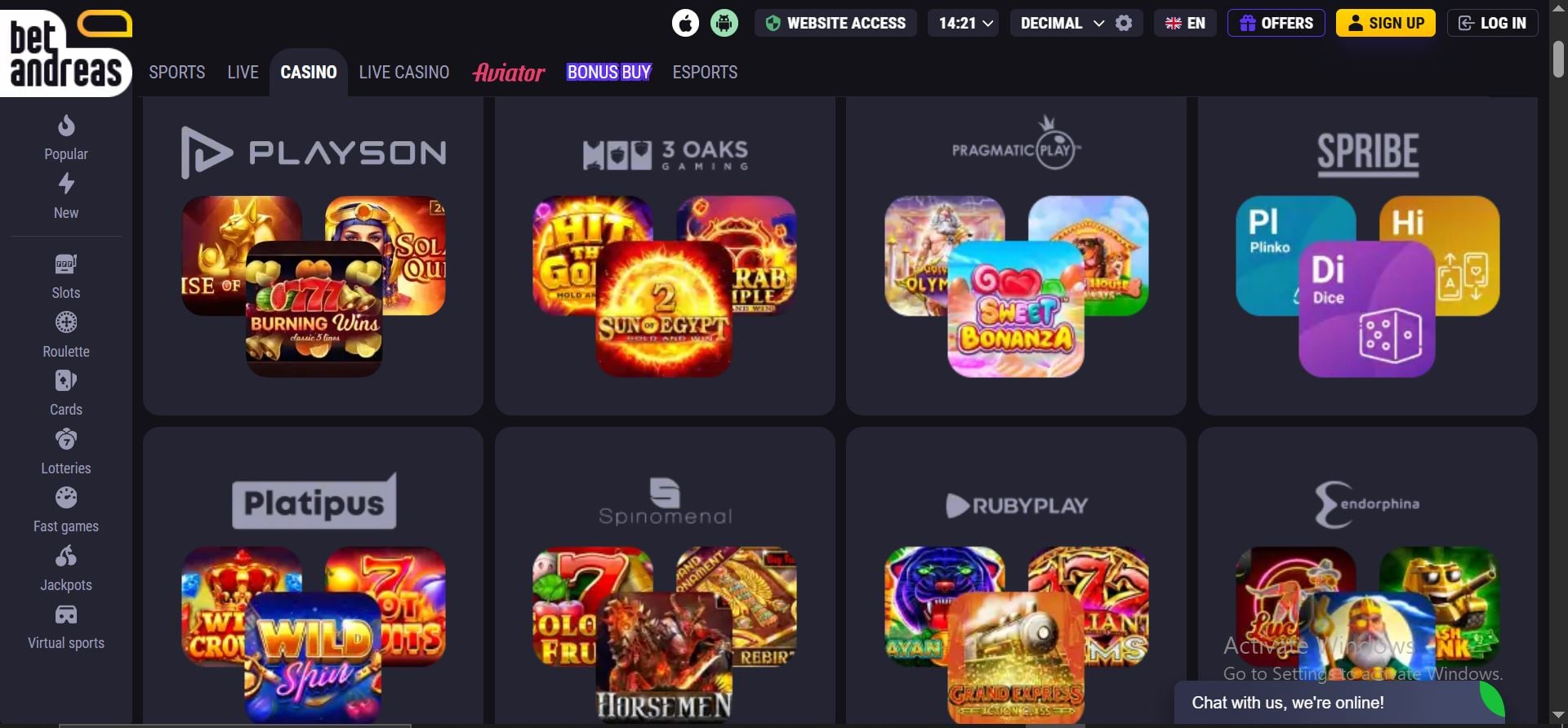 betandreas-casino-providers