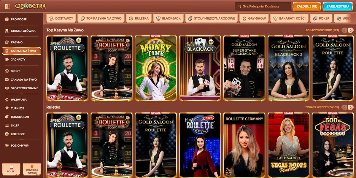 Cleobetra Live-Casino-Games