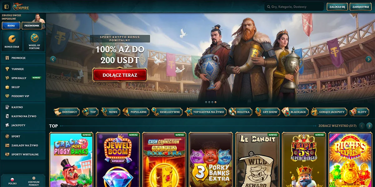 MyEmpire Casino Home Page