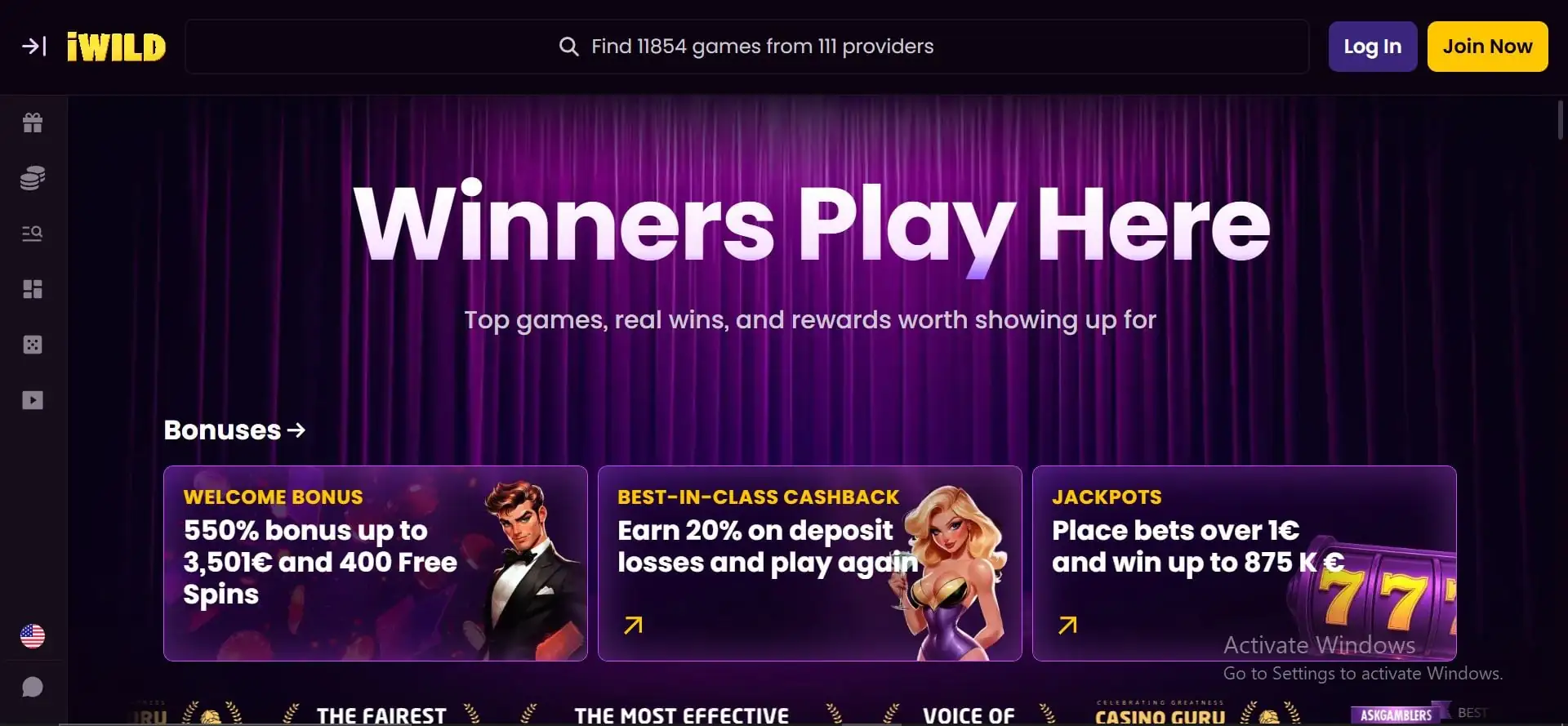iwild-casino-home-page
