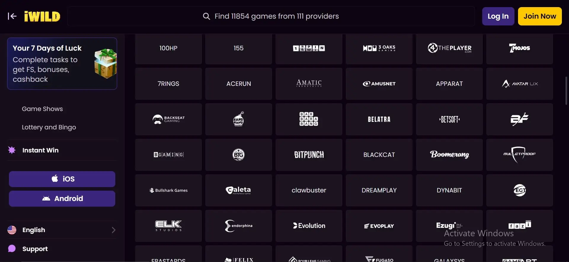 iwild-casino-providers-list