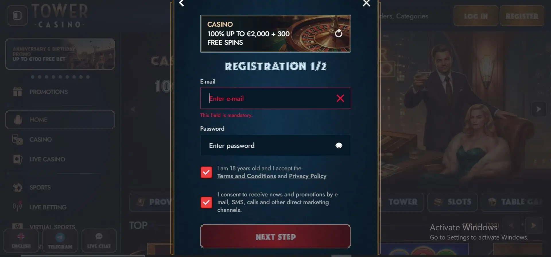 tower-casino-registration